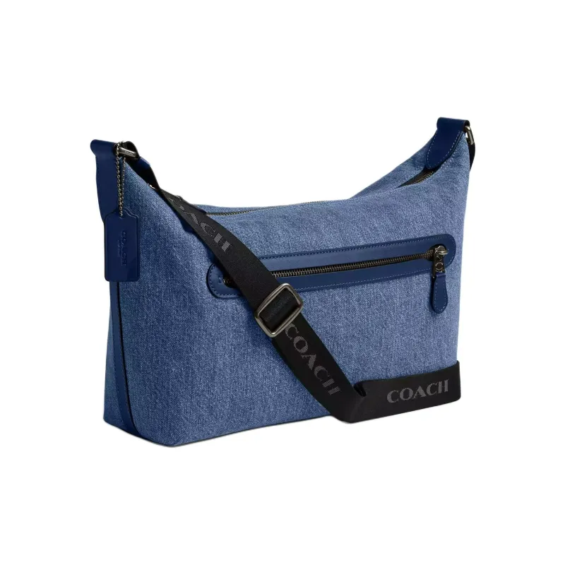 COACH Denim Shoulder Bag, Crossbody Bag Men's Dark Blue-1