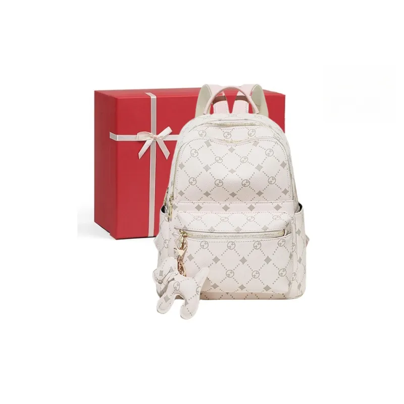 CNNCOO Synthetic Leather Backpack Women's Pink-0