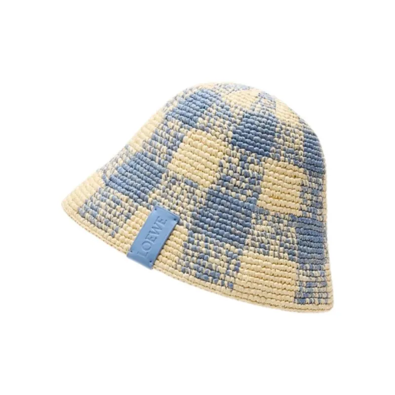LOEWE Raffia, Calfskin Bucket Hats Women's Beige-1