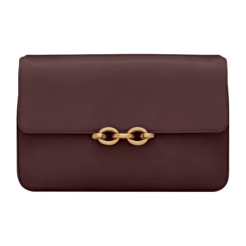 SAINT LAURENT LE MAILLON Leather Shoulder Bag, Crossbody Bag Women's Chestnut Brown
