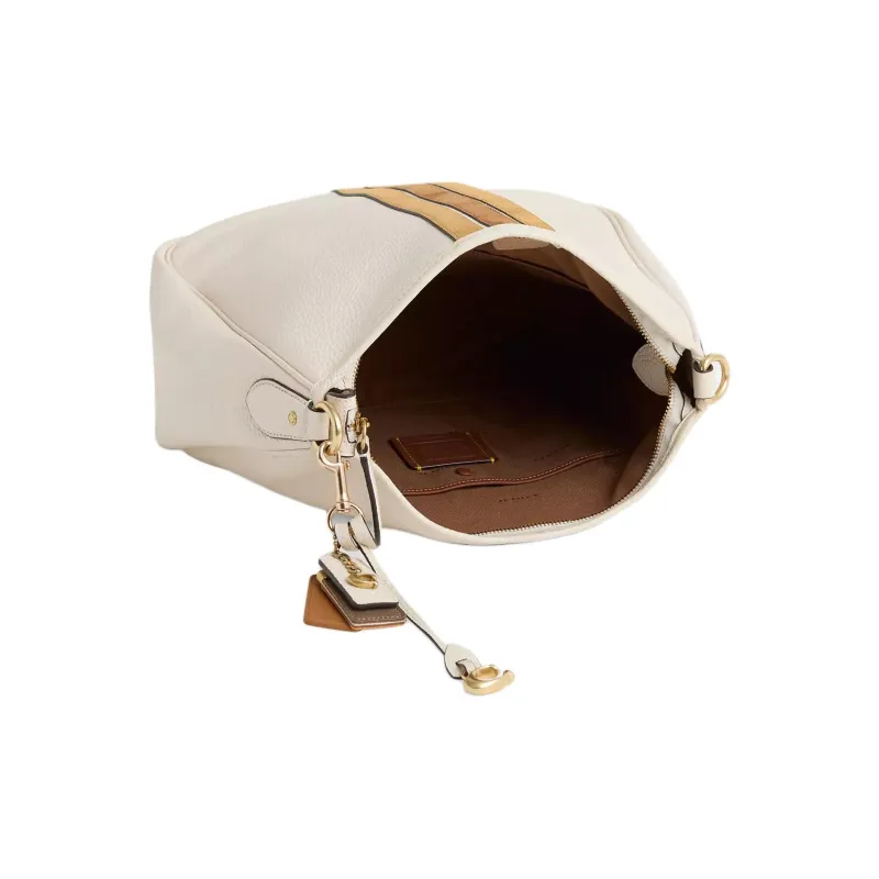 COACH Cary Leather Shoulder Bag Women's White-2