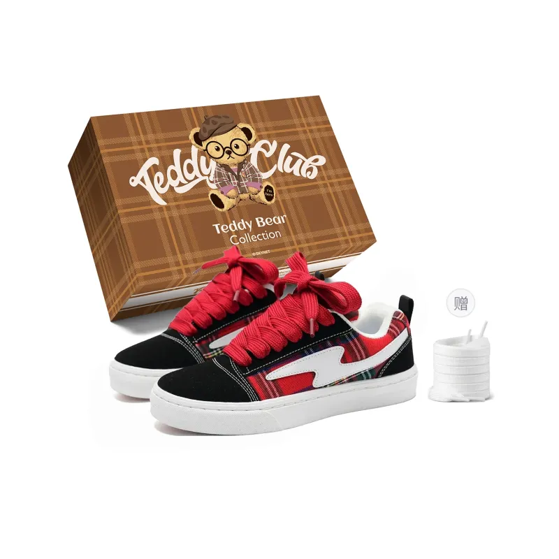 Teddy Bear Collection Slip Resistant Shock Absorbers With Abrasion Resistant Properties Low Top Skateboard Shoes Unisex-0