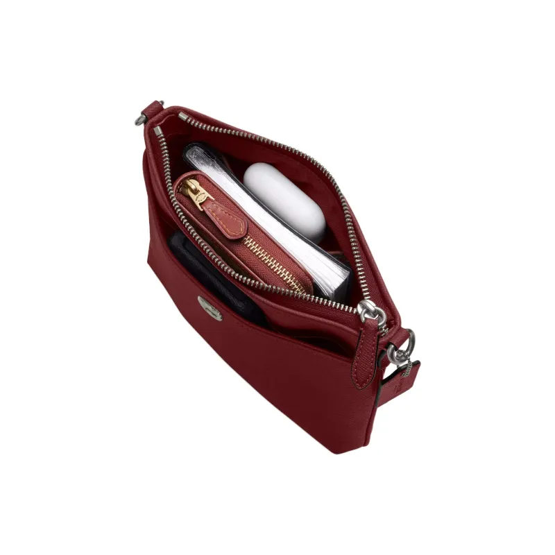 COACH KittMessenger Cross Grain Leather Messenger Bag, Crossbody Bag, Shoulder Bag Trumpets Women's Dark Red-3