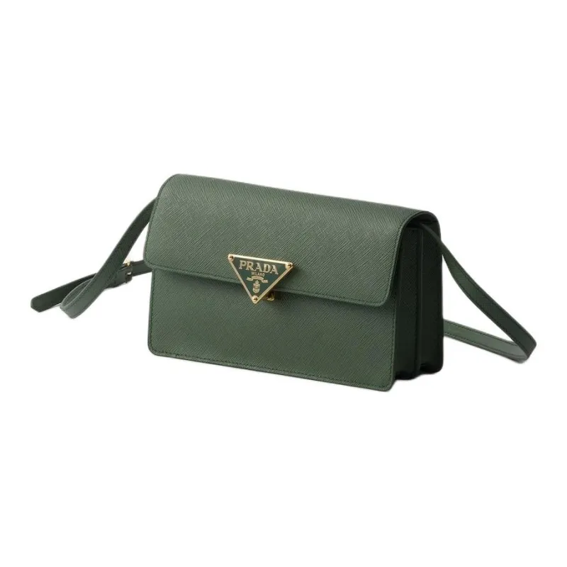 PRADA Saffiano Calfskin Shoulder Bag Mini Women's Sage Green-1