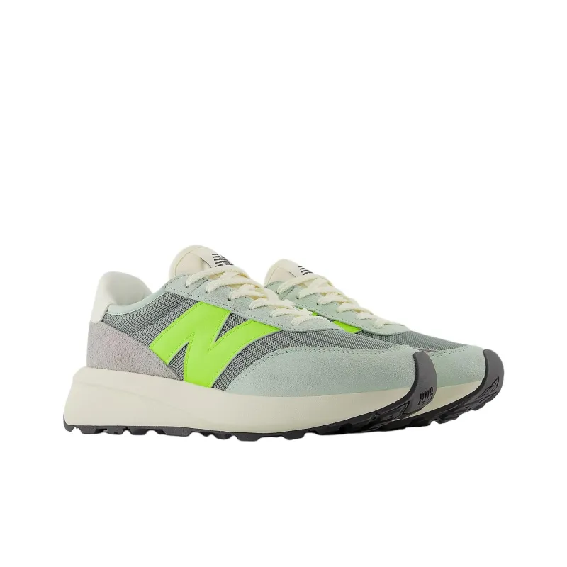 New Balance 370 Abrasion Resistant Low Top Casual Shoes Unisex Green Gray-2