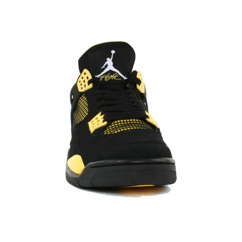 Jordan Air Jordan 4 Abrasion Resistant Low Top Vintage Basketball Shoes Unisex Black-2