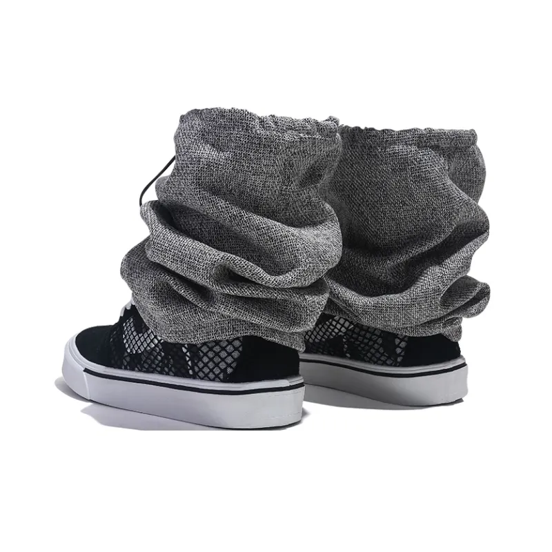 Jifffly Abrasion Resistant Balance Lightweight High Top Skateboard Shoes Unisex Black-4