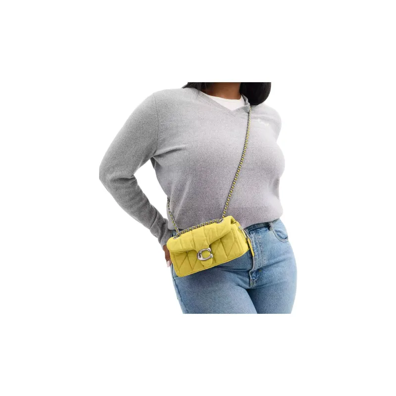 COACH Tabby Quilting Denim Shoulder Bag Trumpets Women's Light Yellow-4