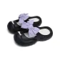 7446-1 Black, Pleated Purple Bowknot