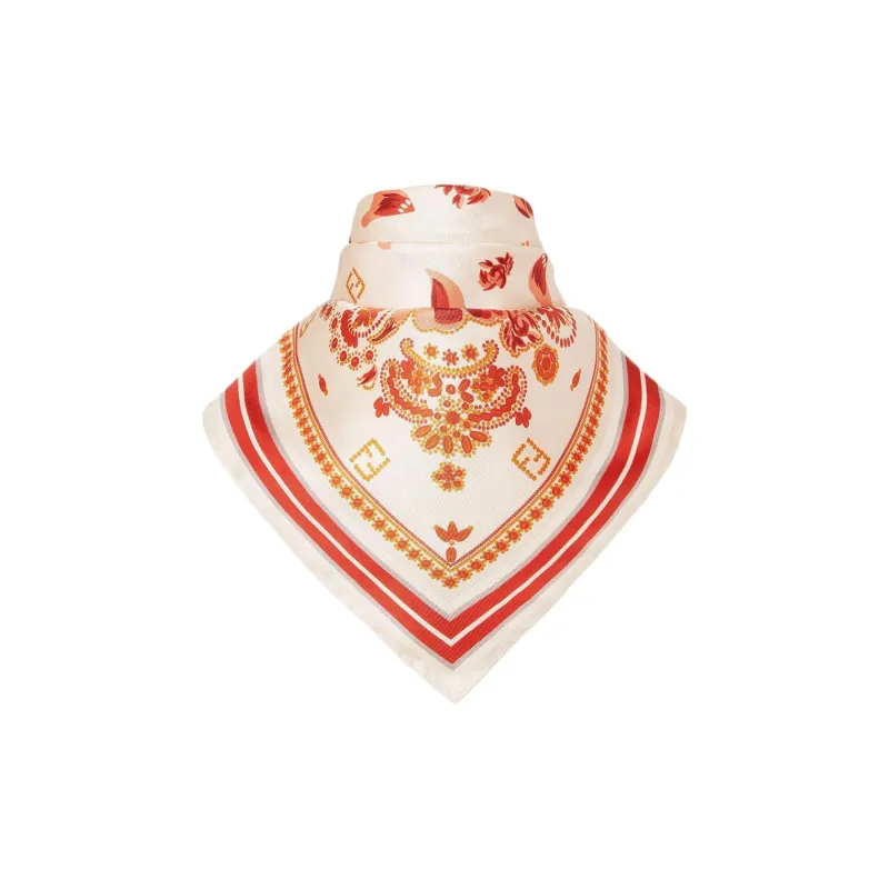 FENDI Silk, Mulberry Silk Scarves Women's Orange-1