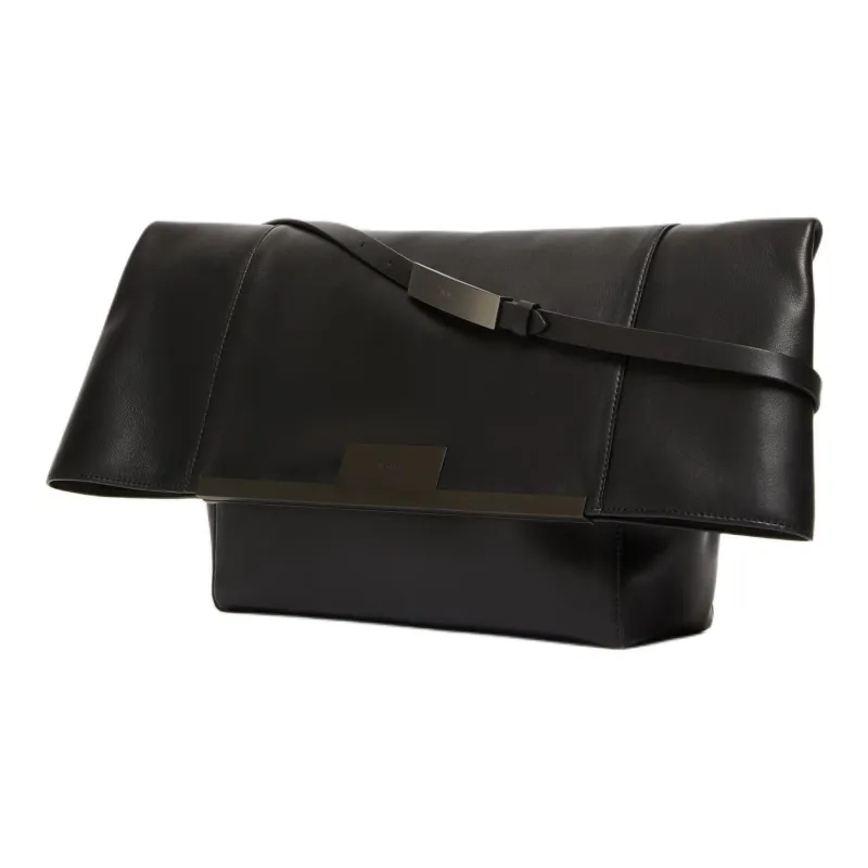 MaxMara Cow Leather Clutch, Crossbody Bag, Shoulder Bag Tubas Women's Black-1