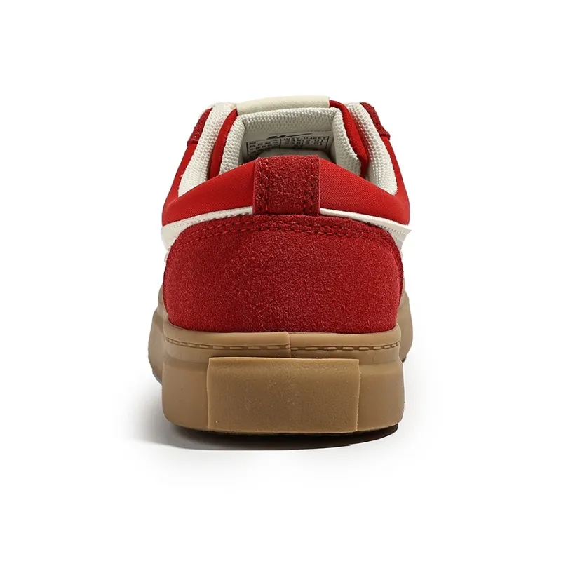 Warrior Low Top Skateboard Shoes Women's Red/Beige-5