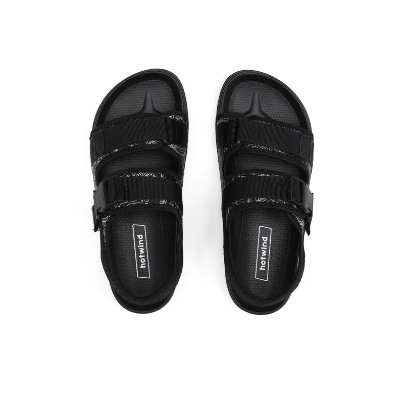 Hotwind Beach Sandals Men 01 Black 72 Black Gray-7