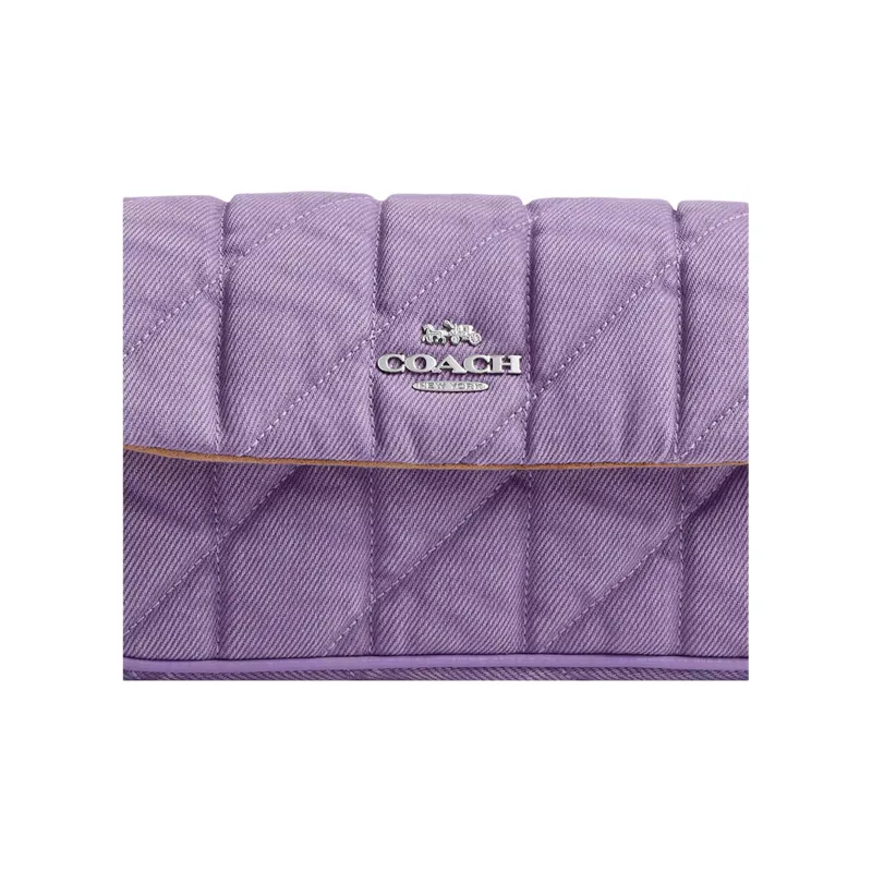 COACH Hailey Denim Crossbody Bag, Shoulder Bag Mini Women's Purple-3
