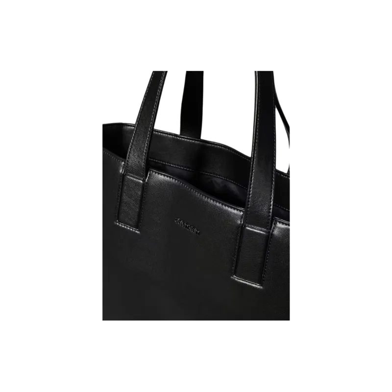 CALVIN KLEIN Polyester Tote Bag, Shopping Bag, Handbag Unisex Black-2