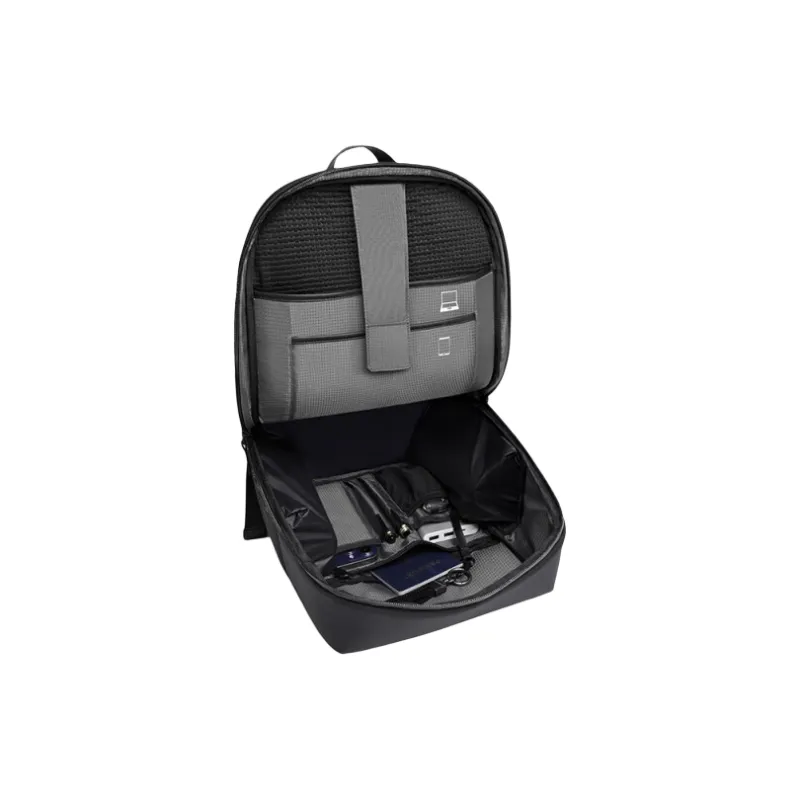 SWISS MILITARY PU With Polyester Backpack Unisex Black-3