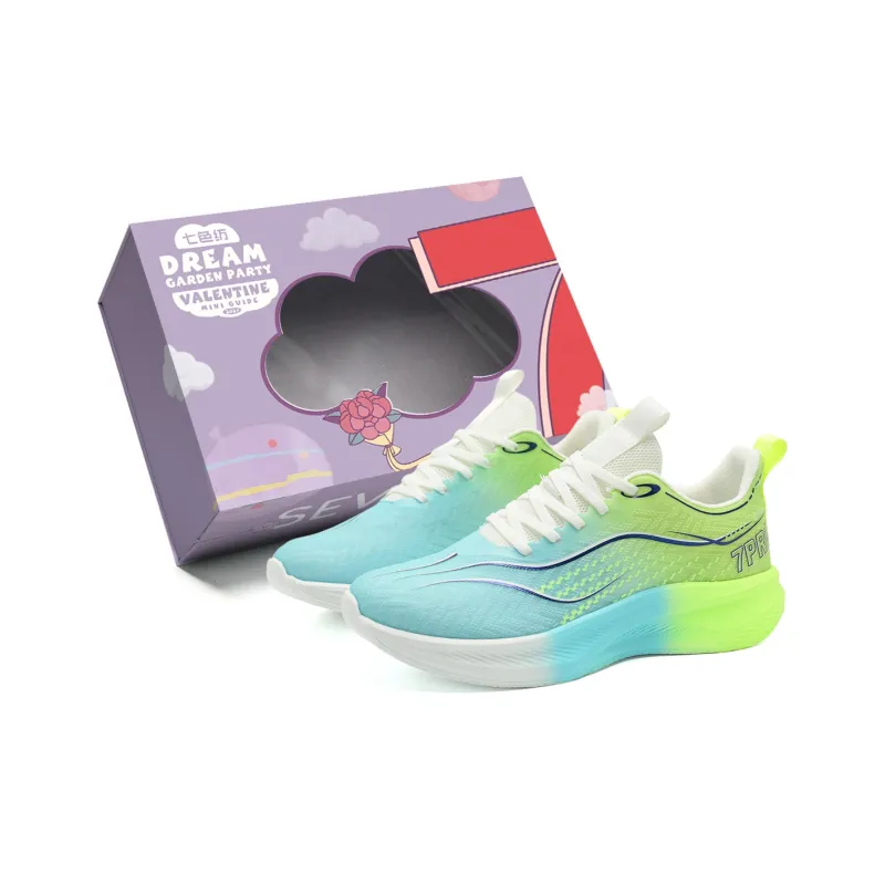 7 SEVFUN Running Shoes Unisex Low Top White/Pink/Green-25