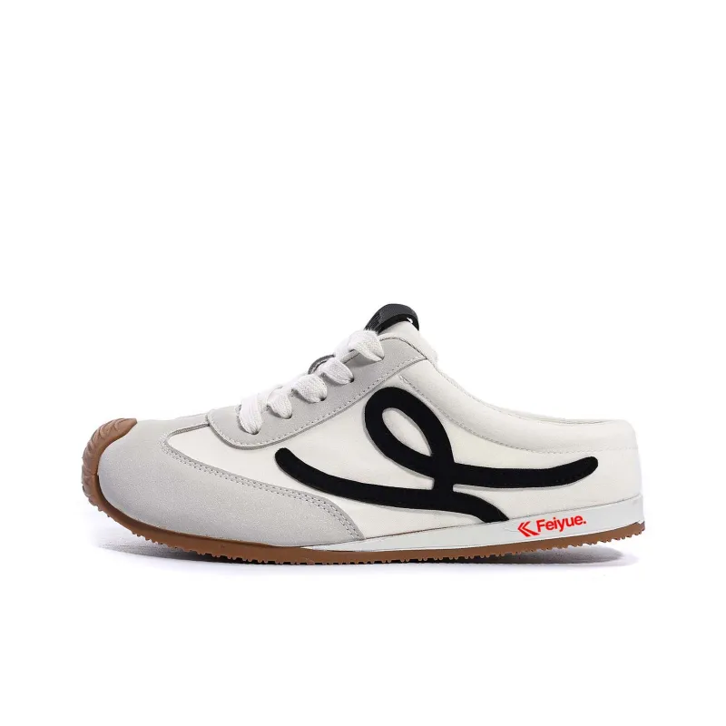 Feiyue Abrasion Resistant Quick Dry Closed Toe Slippers Women's White Red-5