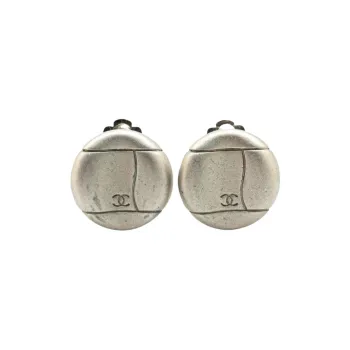 CHANEL 1998 Cc Round Clip On Earrings Costume Earrings