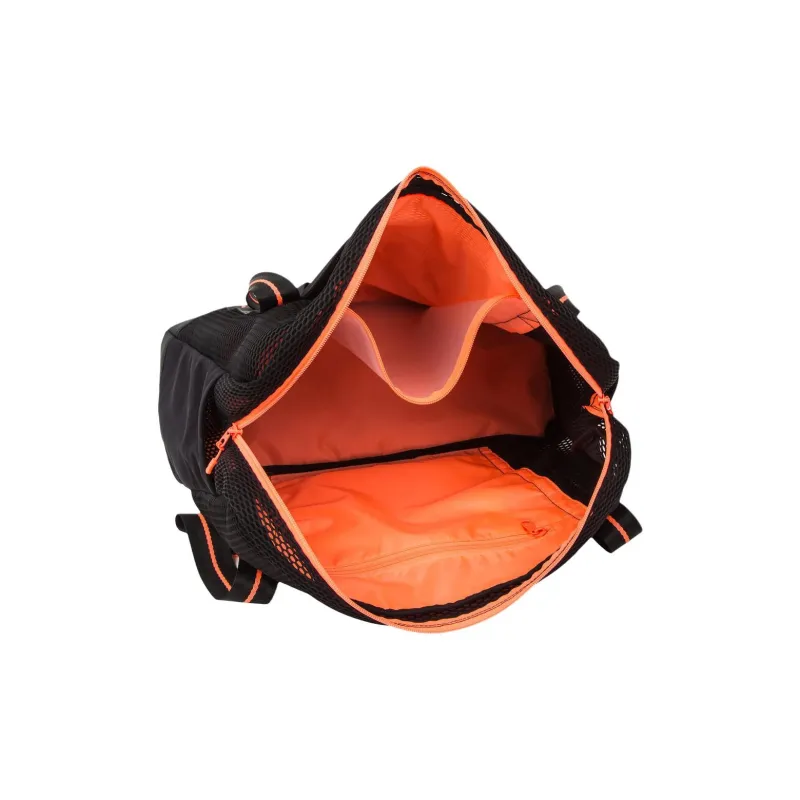 DECATHLON Polyester Waterproof Gym Bag Unisex Black & Orange-3