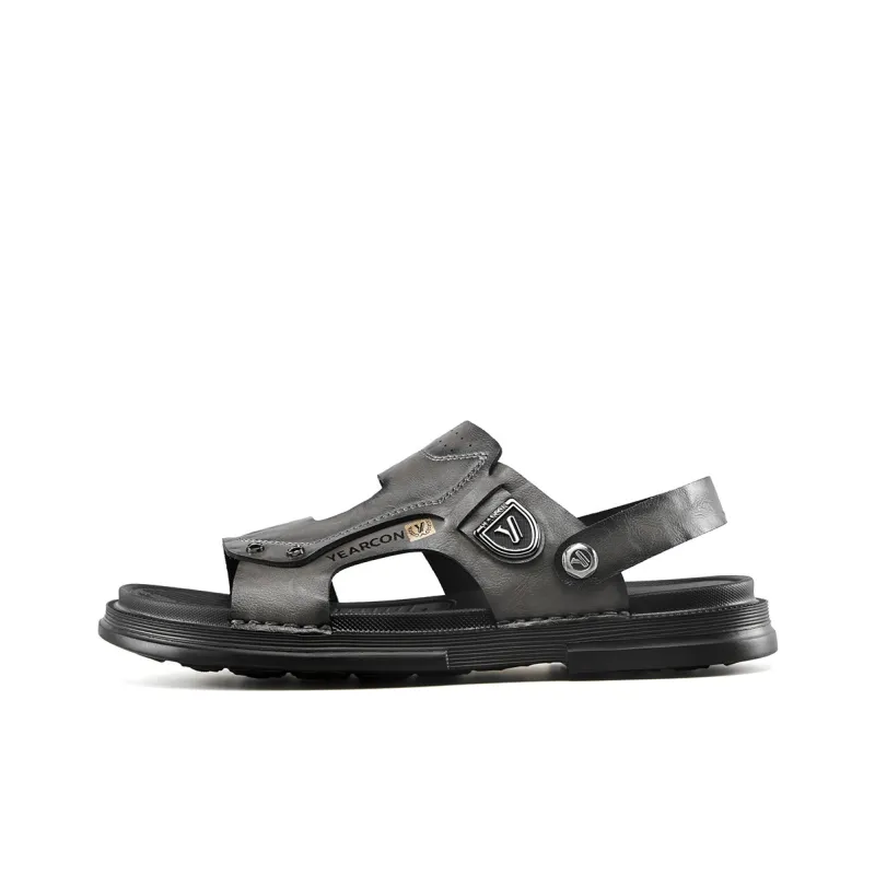 YEARCON Beach Sandals Men Khaki, Gray-8