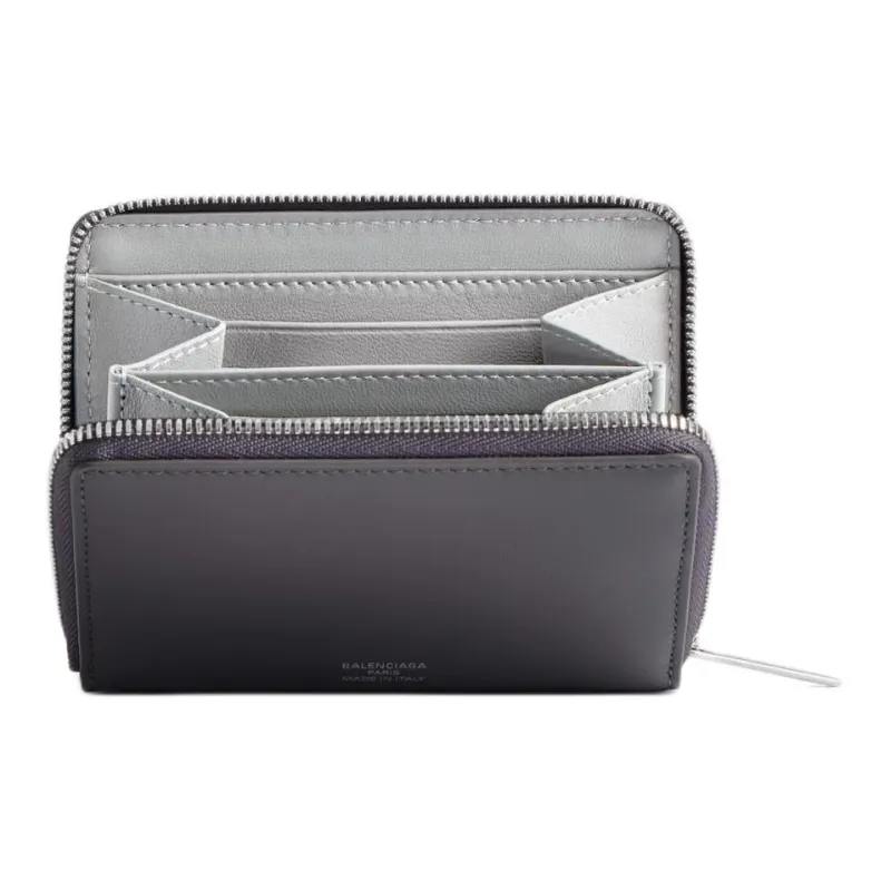 Balenciaga Smooth Calf Leather Coin Purse Women's Dark Gray-2