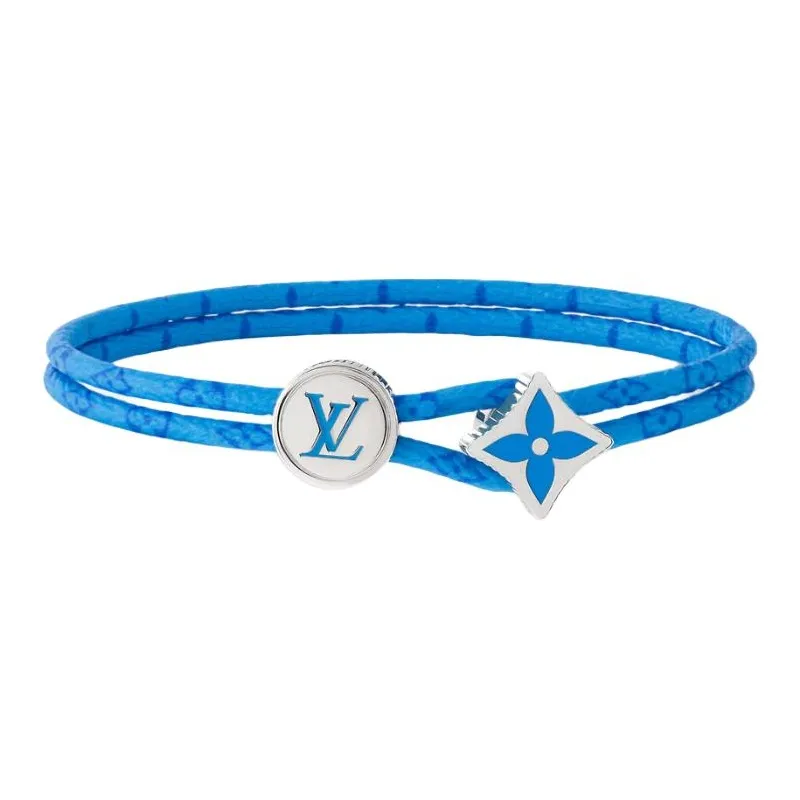LOUIS VUITTON Canvas, Metal, Enamel, Brass Bracelets Men's Blue-0