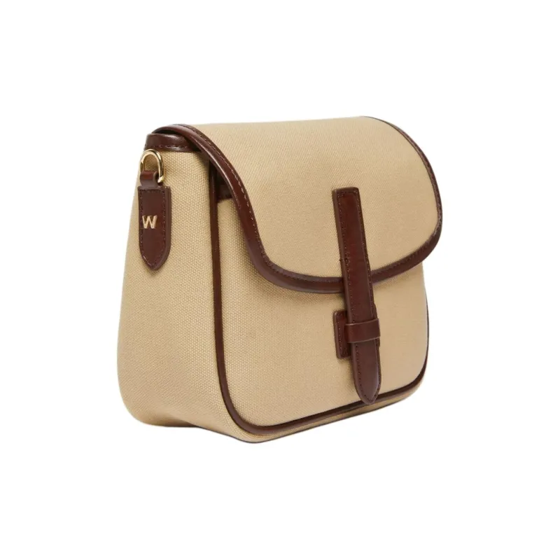 WEEKEND MaxMara Cotton Crossbody Bag, Shoulder Bag Women's Khaki & Brown-3