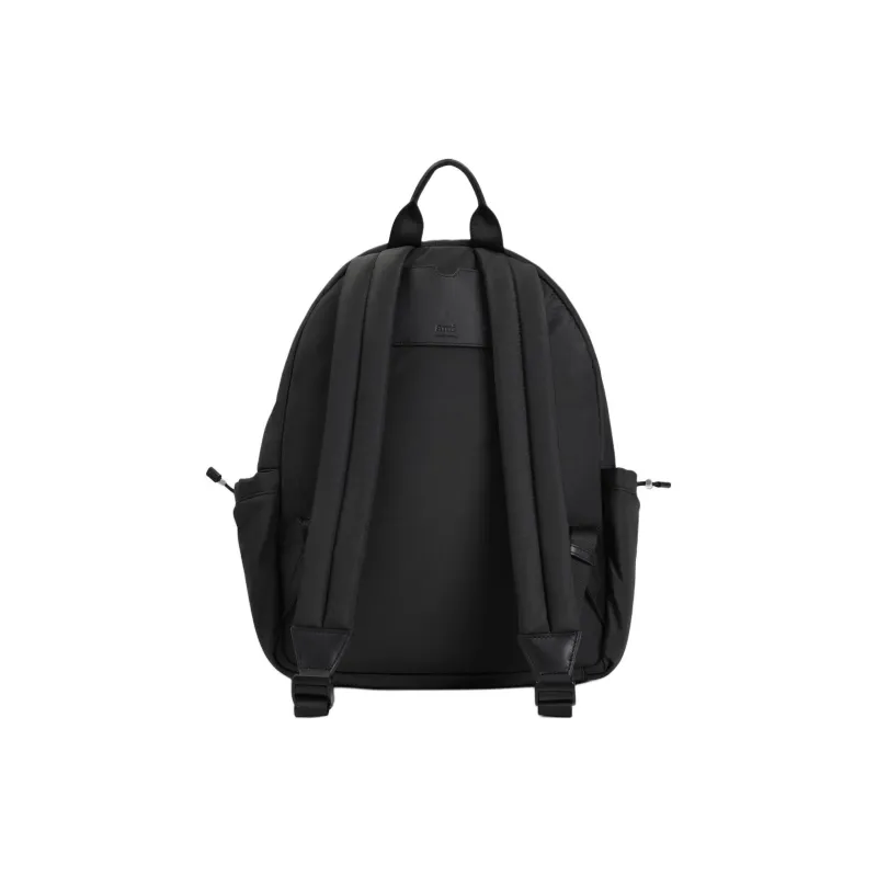 Ami Paris Logo Plaque Zipped Backpack-1