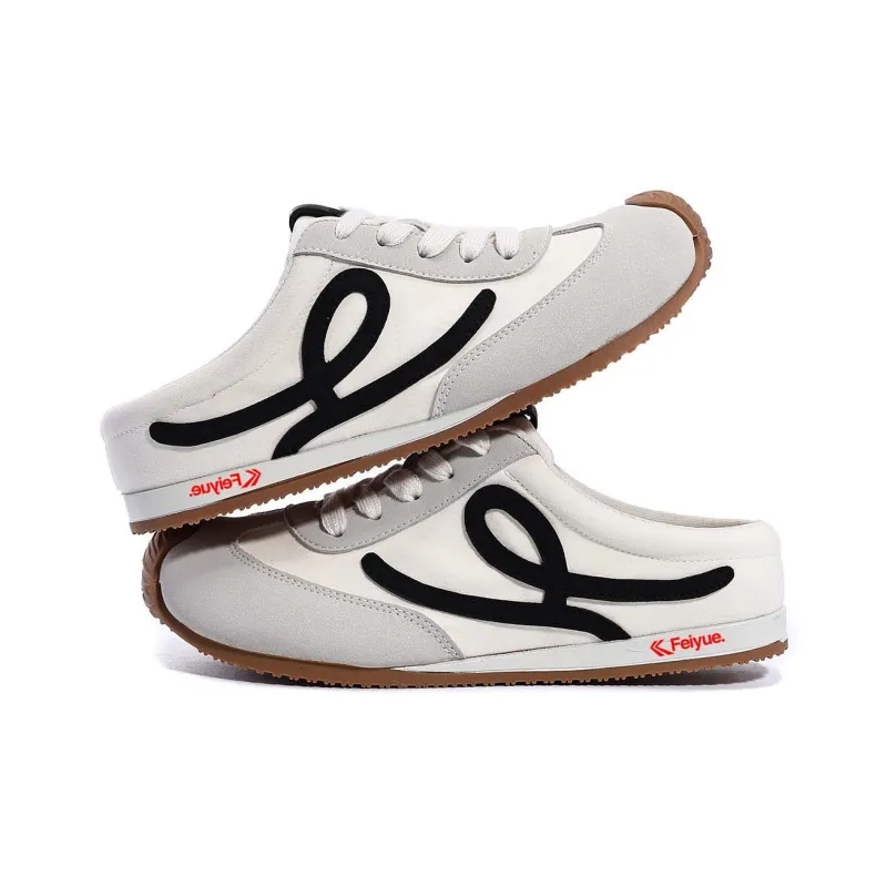 Feiyue Abrasion Resistant Quick Dry Closed Toe Slippers Women's White Red-7