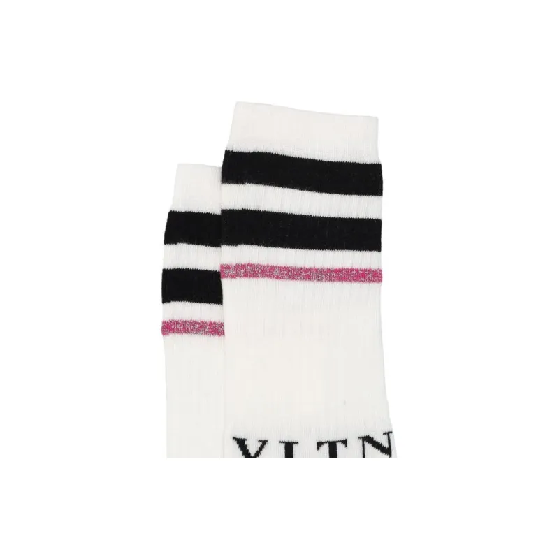 Valentino SS22 Mid Calf Socks Men's White-3