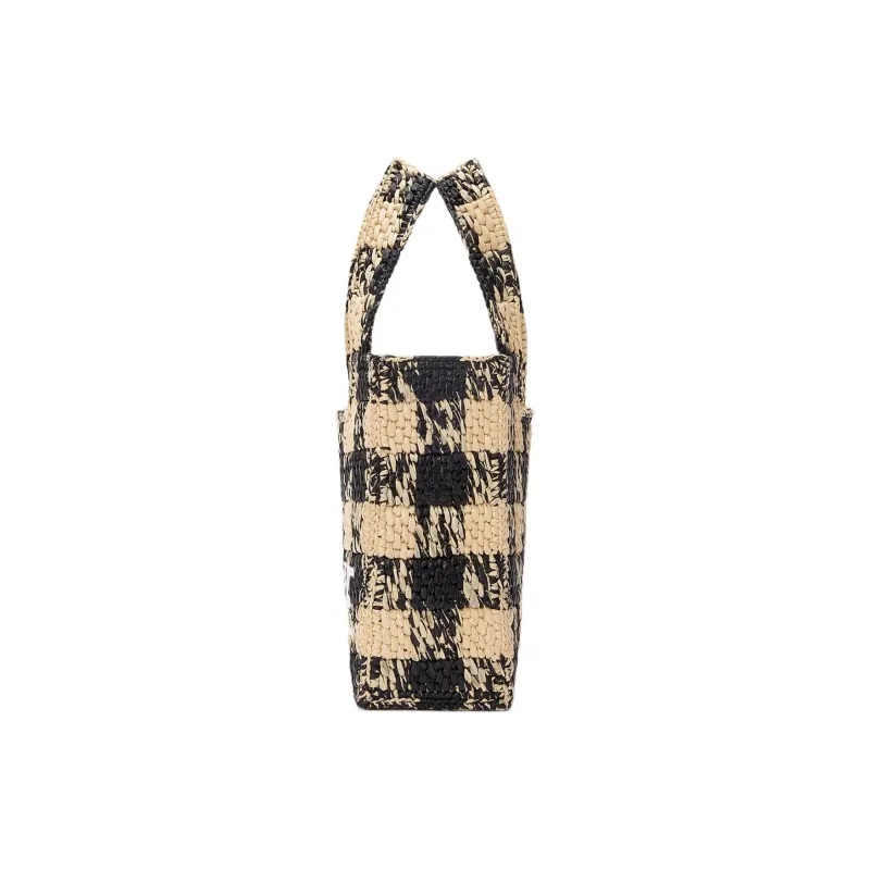 LOEWE Font Tote Raffia Tote Bag, Shopping Bag, Shoulder Bag, Handbag Mini Women's Natural & Black-3