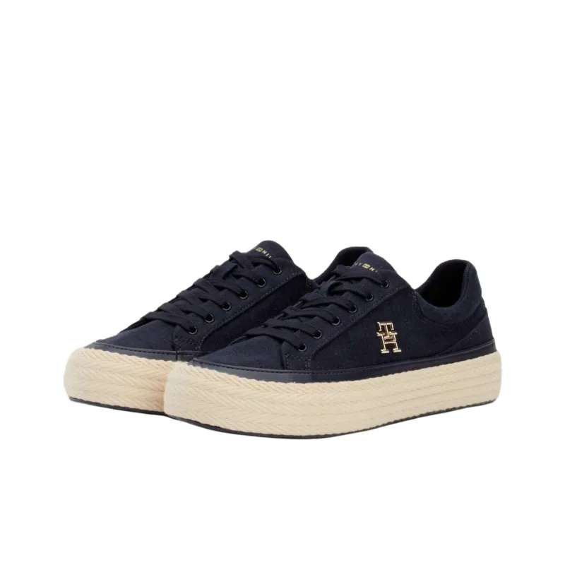 Tommy Hilfiger Anti Slip Wear Resistant Low Top Skateboard Shoes Women's Dark Blue-2