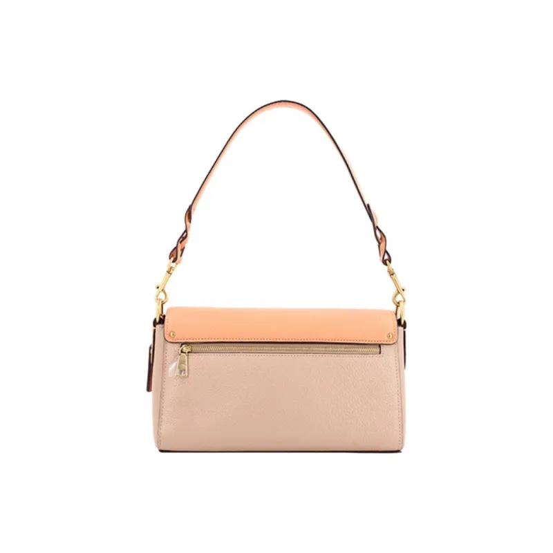 COACH Jade PVC Shoulder Bag, Portable Crossbody Bag Medium Size Women's Khaki & Light Orange-2