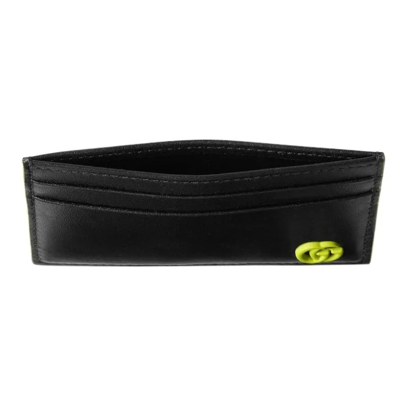 GUCCI GG Marmont Leather Card Holder Unisex Black-3