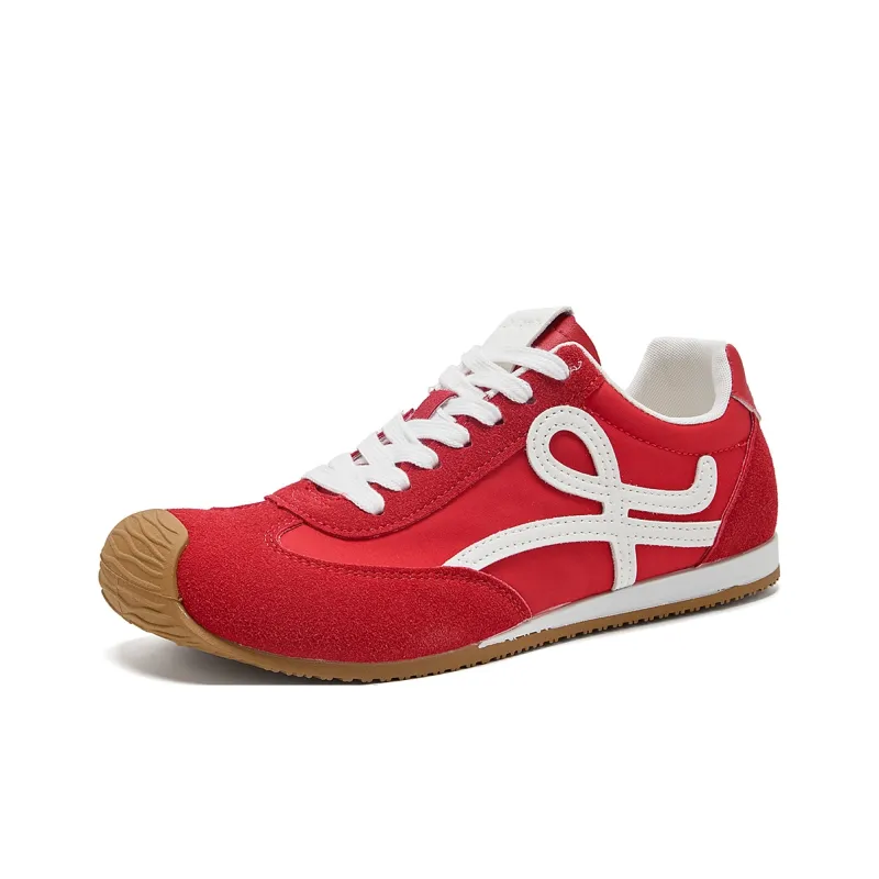 La Chapelle Abrasion Resistant Low Top Casual Shoes Women's Red-1