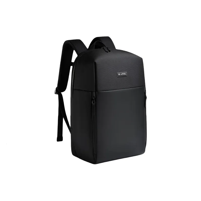 SWISS MILITARY PU With Polyester Backpack Unisex Black-1