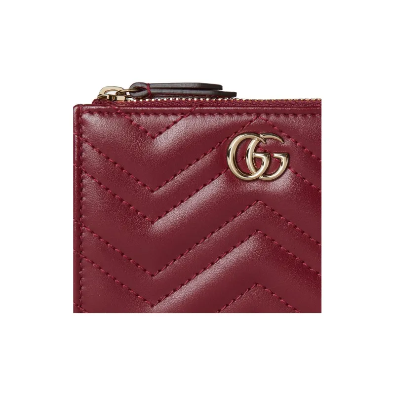 GUCCI GG Marmont Leather Key Pouch Women's Red-5