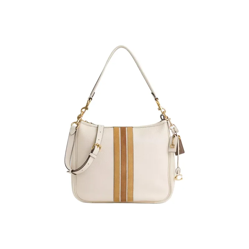 COACH Cary Leather Shoulder Bag Women's White-0