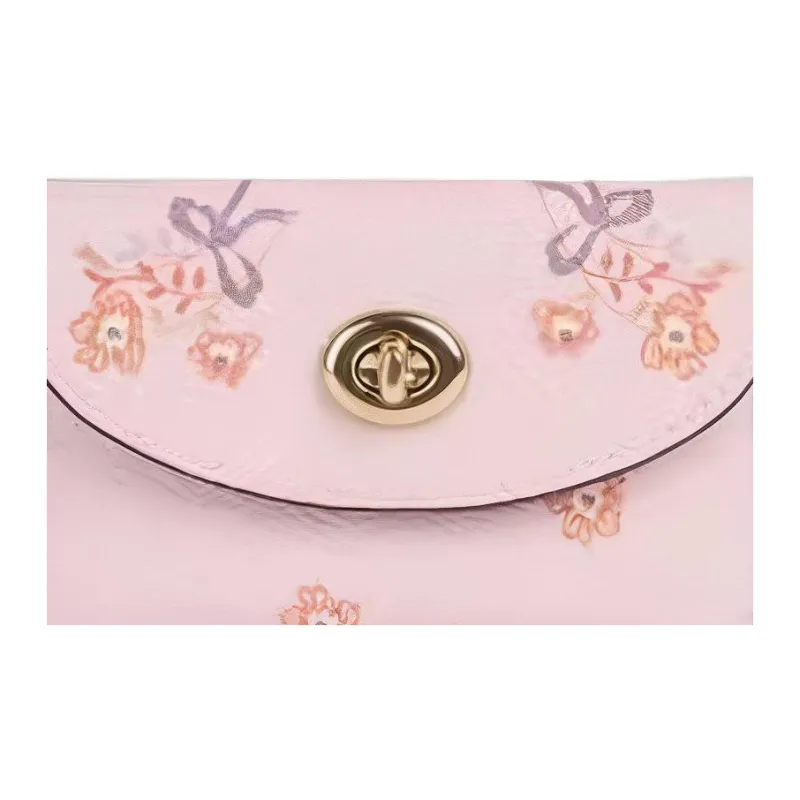 COACH Leather Card Holder, Wallet Women's Pink-1
