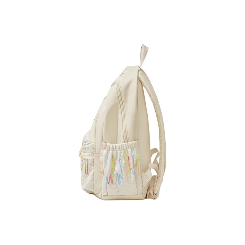 CinvaiKrose Fabric Travel Backpack Travel Bag Backpack Large Size Women's Ecru-5