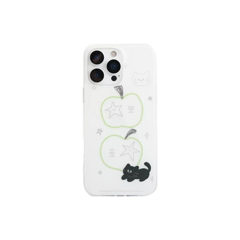 Sopi Acrylic Material Stars Apple Black Cat Phone Cases Compatible With IPhone 16/15 Pro Max/Apple 13/14 Pro/Max-2