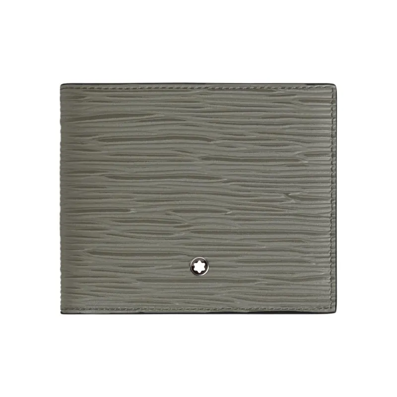 MONTBLANC Grain Cow Leather Wallet Men's Earth Gray-0