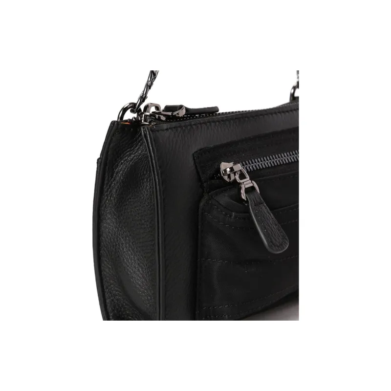 AVIREX Cow Leather Cow Leather Shoulder Bag Women's Black-7