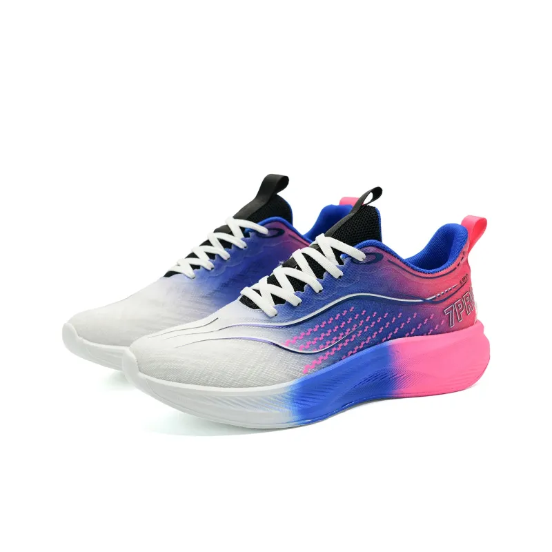 7 SEVFUN Running Shoes Unisex Low Top White/Pink/Green-34
