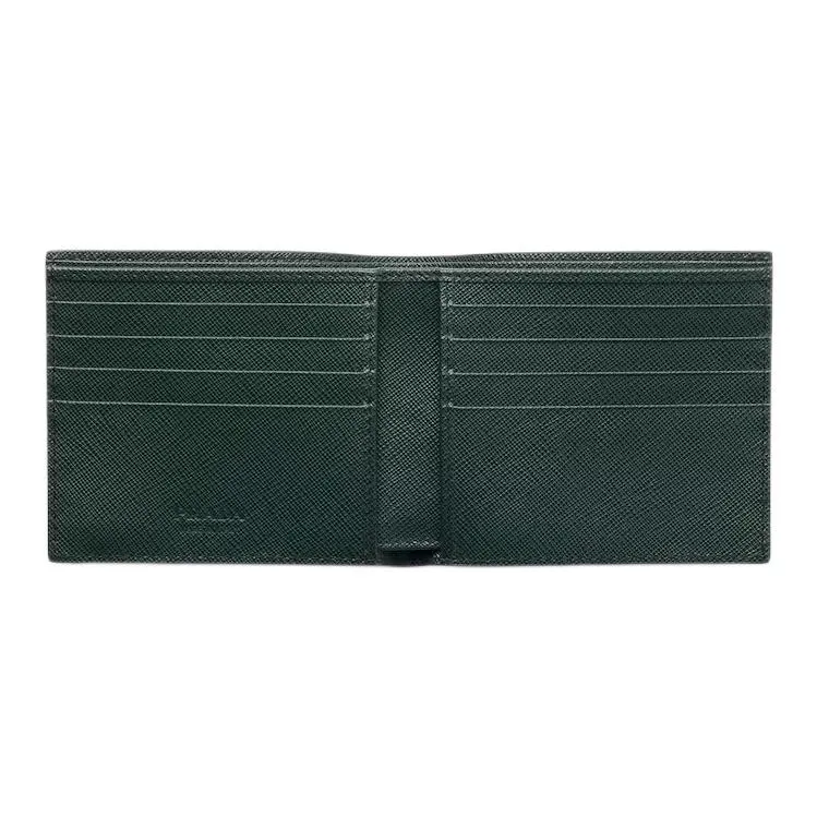 PRADA Saffiano Calfskin Wallet Men's Smoky & Emeralds-3