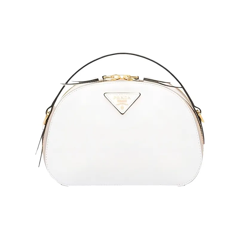 PRADA Saffiano Cow Leather Handbag Shoulder Bag Camera Bag Crossbody Bag Women's White-0