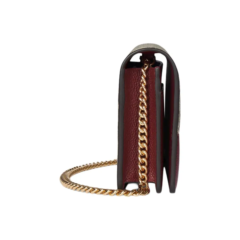 GUCCI GG Marmont Leather Crossbody Bag, Shoulder Bag Women's Red & Beige-2