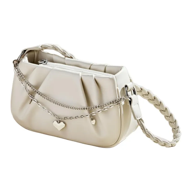 15 MINS Synthetic Leather Crossbody Bag, Shoulder Bag Regular Women's Black/Light Khaki-2