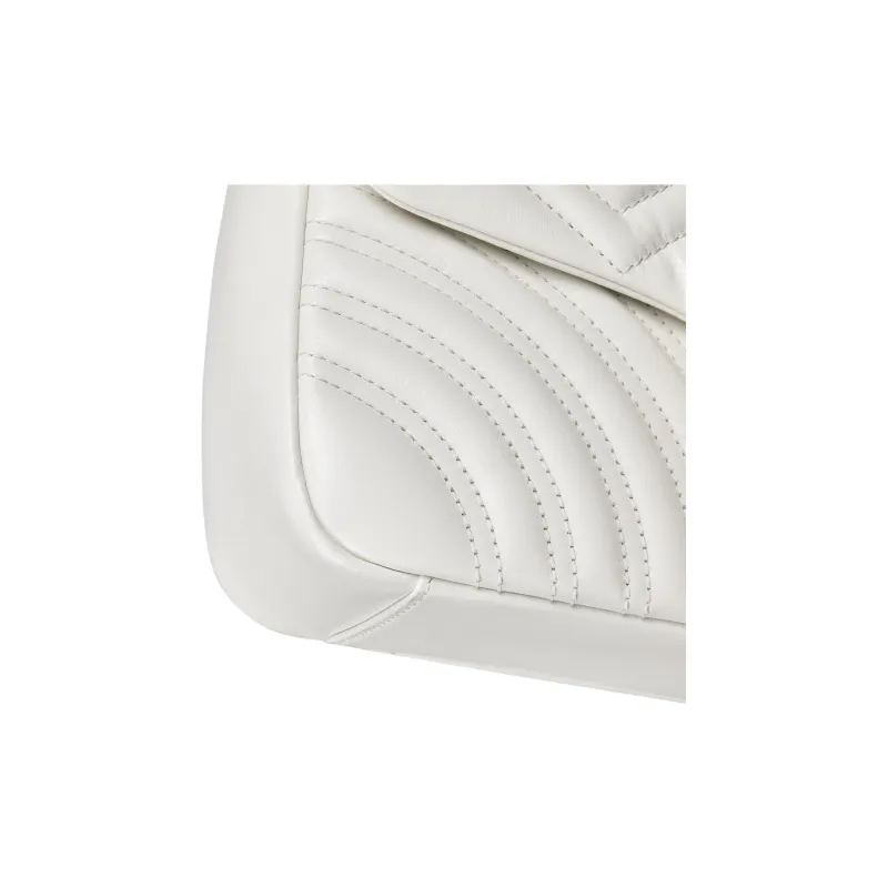 GUCCI GG Marmont Lambskin Shoulder Bag Medium Size Women's White-5